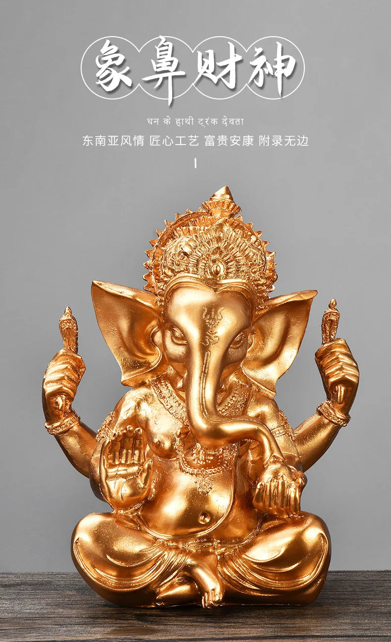 Statue Ganesha Dorée – Décoration Spirituelle & Élégante