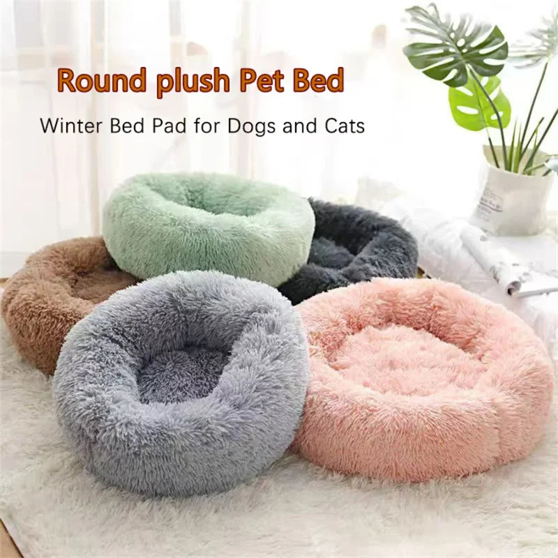 Panier donut moelleux pour chat et chien — apaisant et lavable