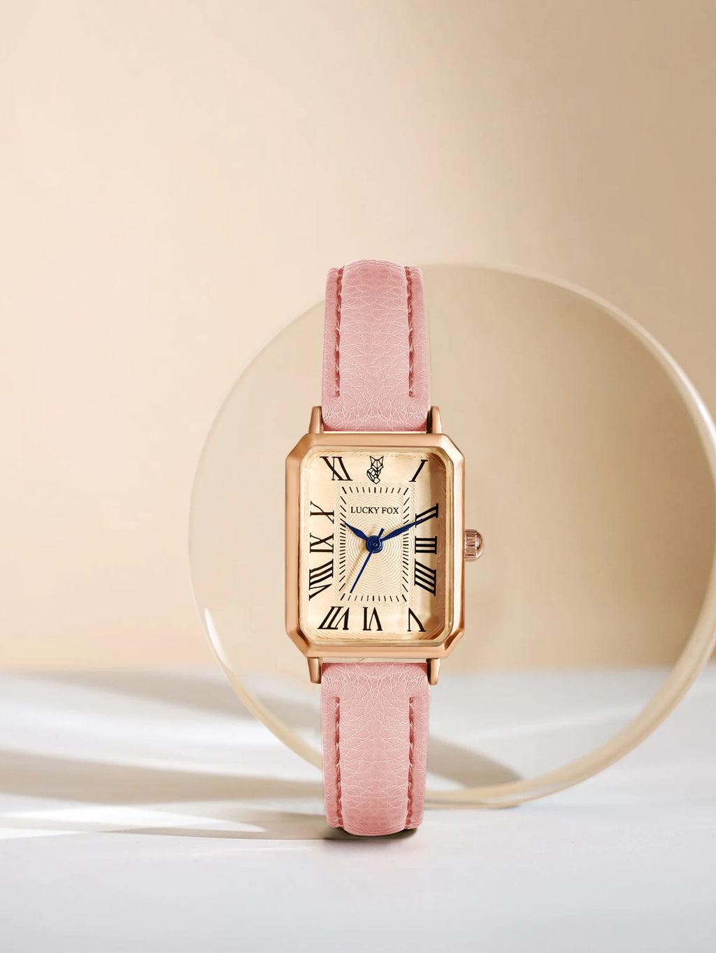 Montre Carrée Rétro Femme – Bracelet Cuir – LUCKYFOX L19
