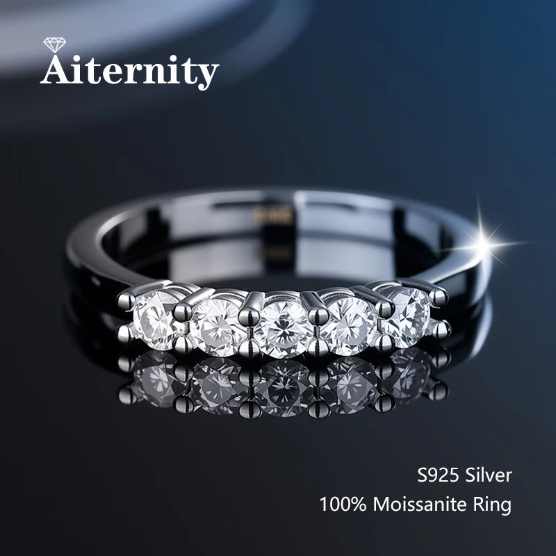 Alliance Moissanite Éternité D VVS1 – Argent S925 & Or 18 K