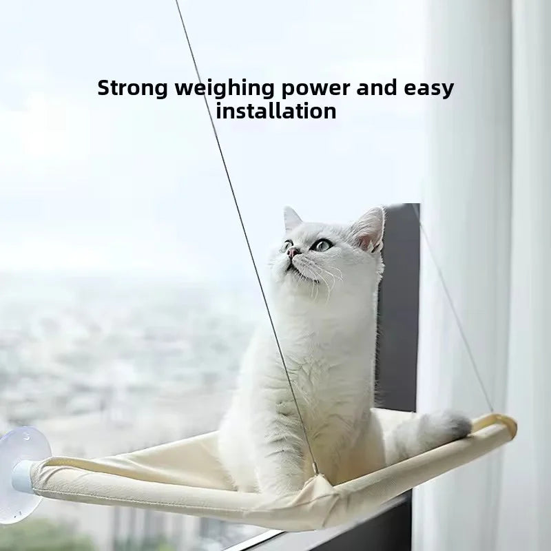 Hamac de fenêtre à ventouses pour chat — gain de place, 4 saisons