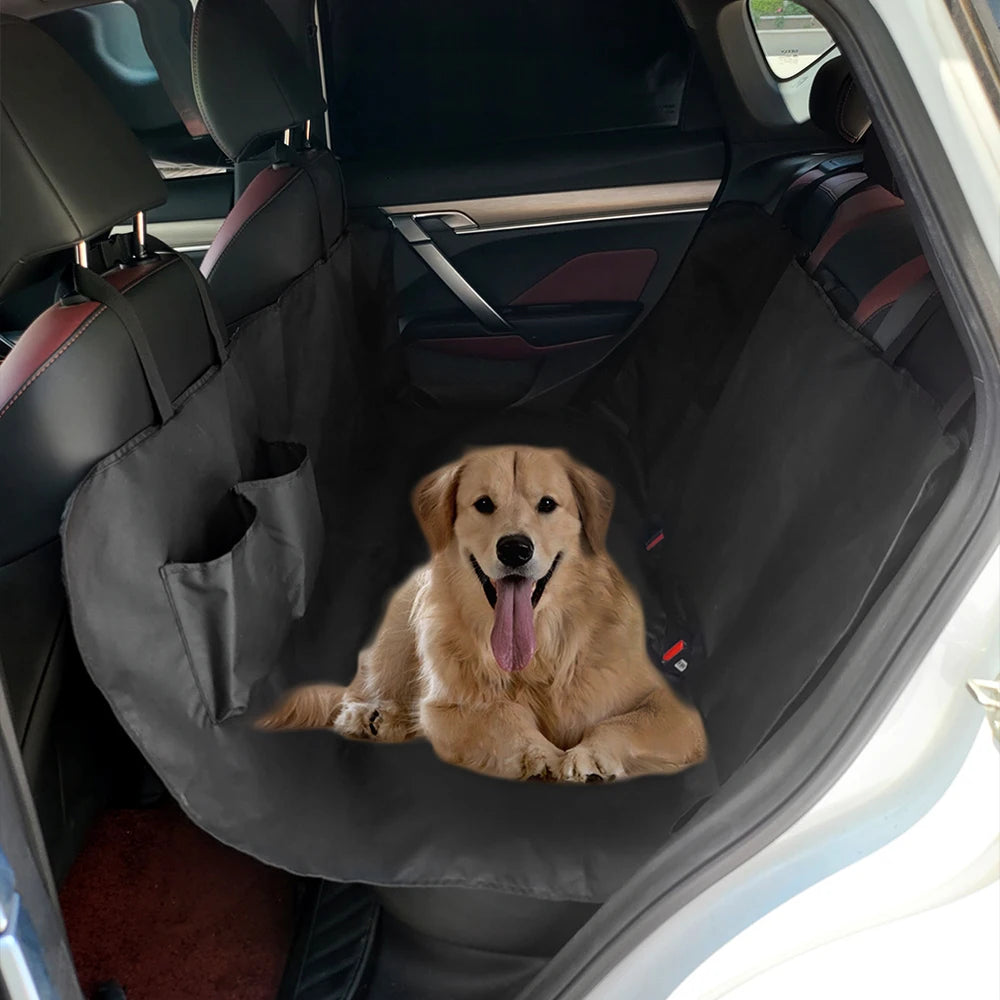 Housse de siège voiture type hamac pour chien — imperméable avec poche