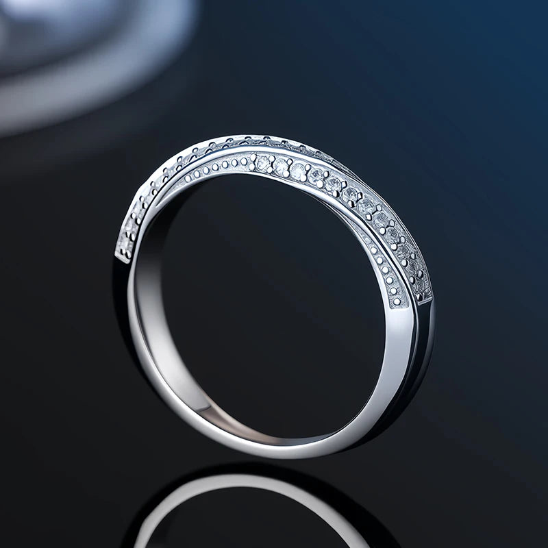 Alliance Moissanite Éternité D VVS1 – Argent S925 & Or 18 K