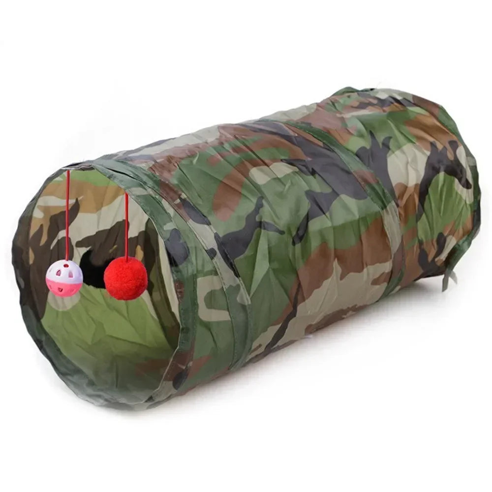 Tunnel de jeu pliable en tissu pour chat