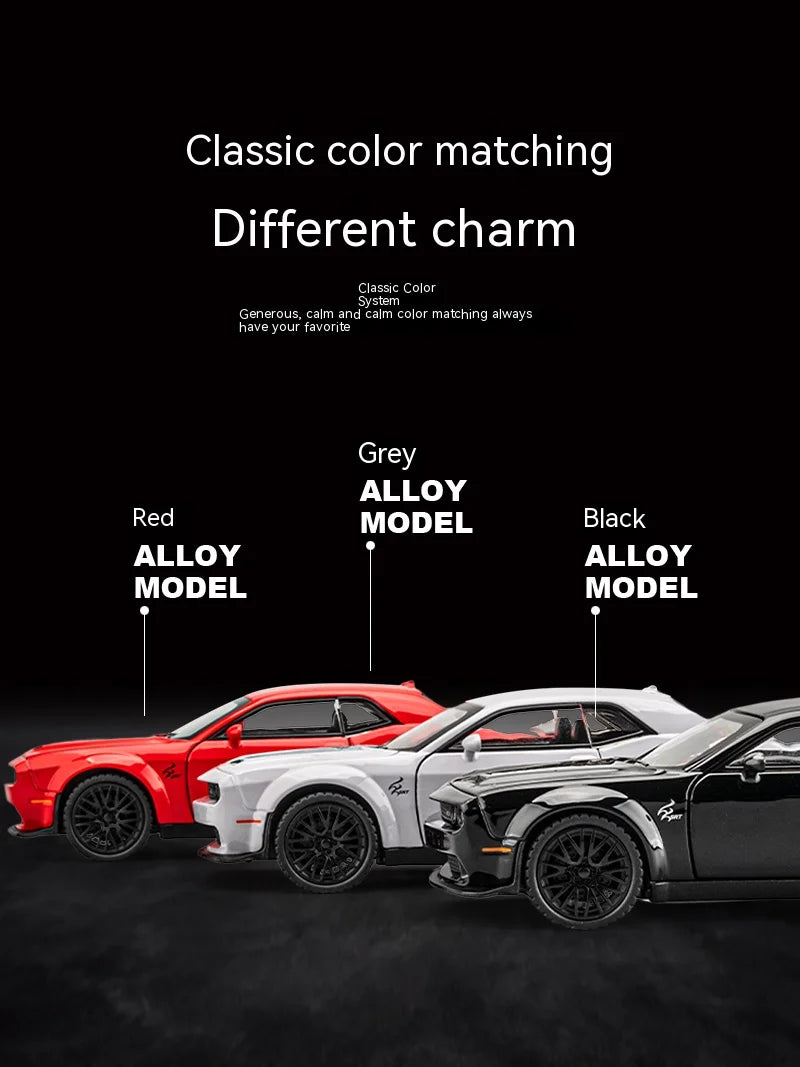 Dodge Challenger Hellcat – Modèle 1:32 en Alliage | Son & Lumière | Pull-Back