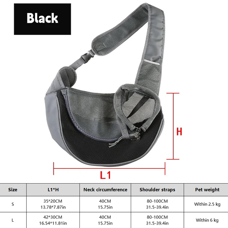 Sac de transport bandoulière respirant pour chat et petit chien