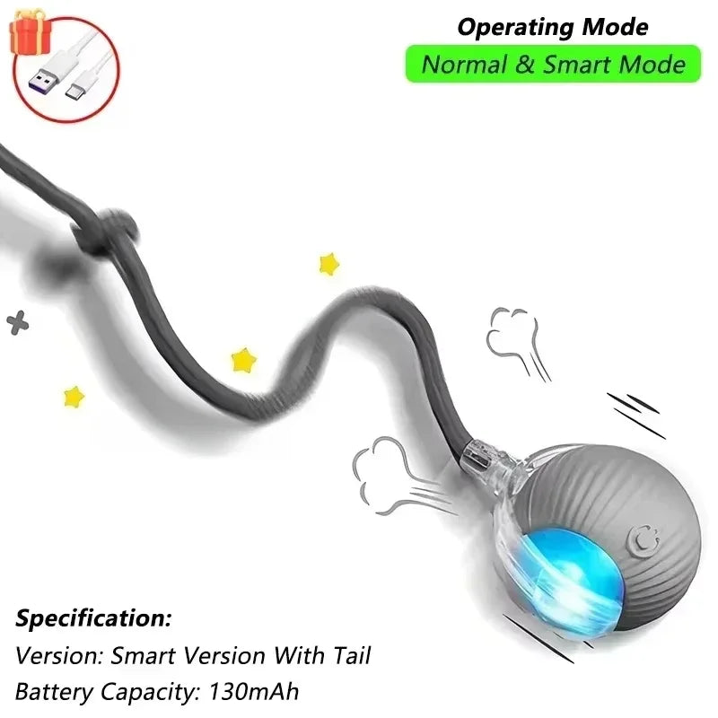 Balle interactive rotative pour chat — jouet automatique rechargeable