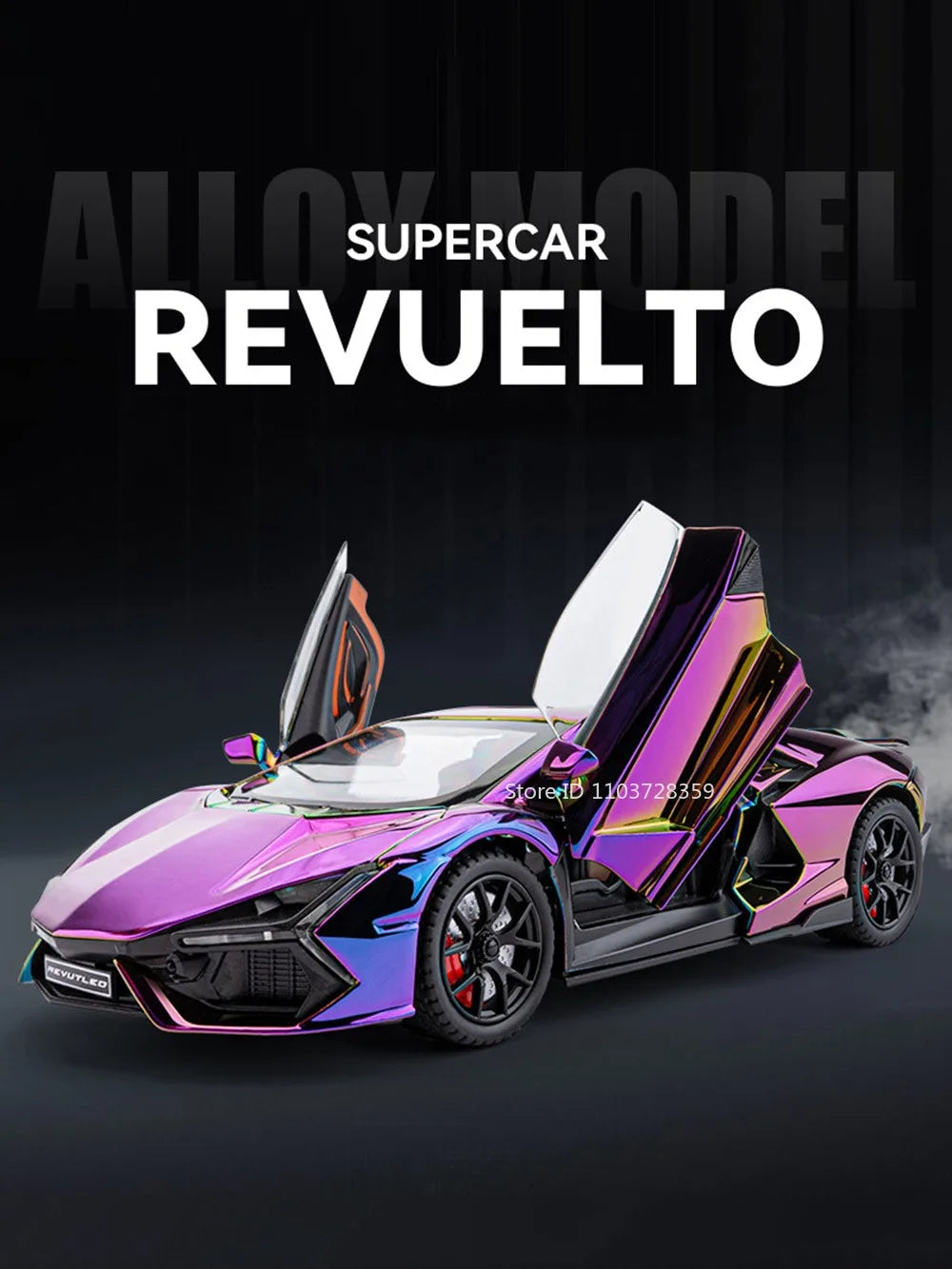 REVUELTO – Supercar Miniature 1:24 en Alliage | Son & Lumière | Portes Ouvrantes