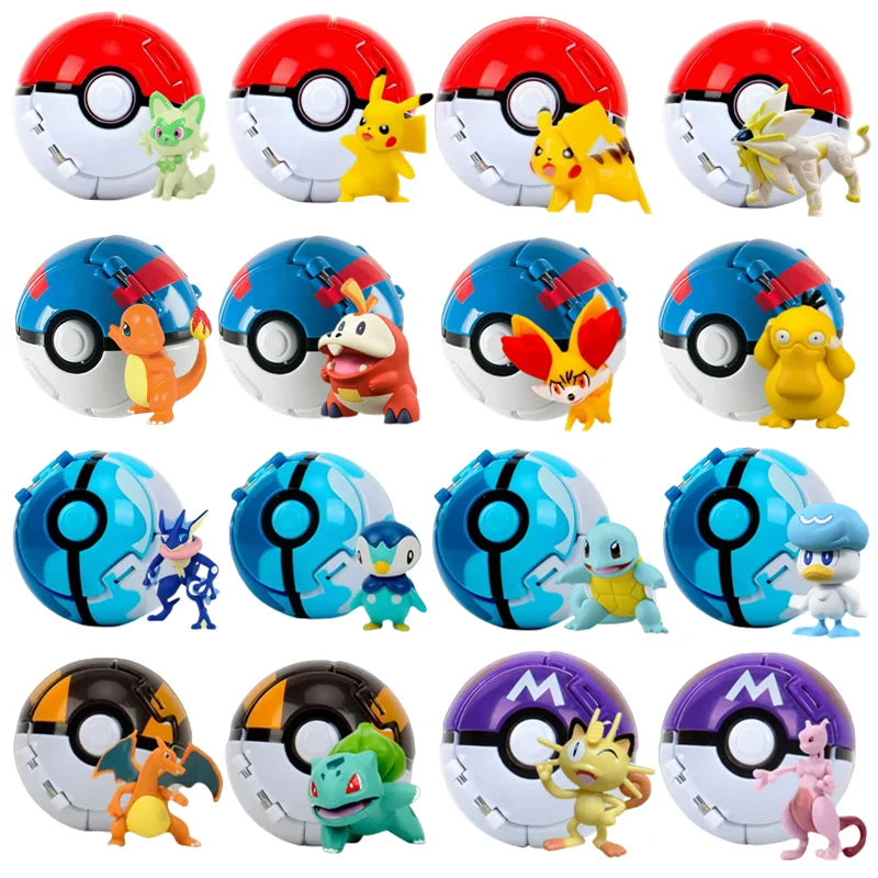 Figurines Pokéball Pokémon – Pikachu, Dracaufeu, Gengar, Tortank, etc. (Plusieurs modèles)