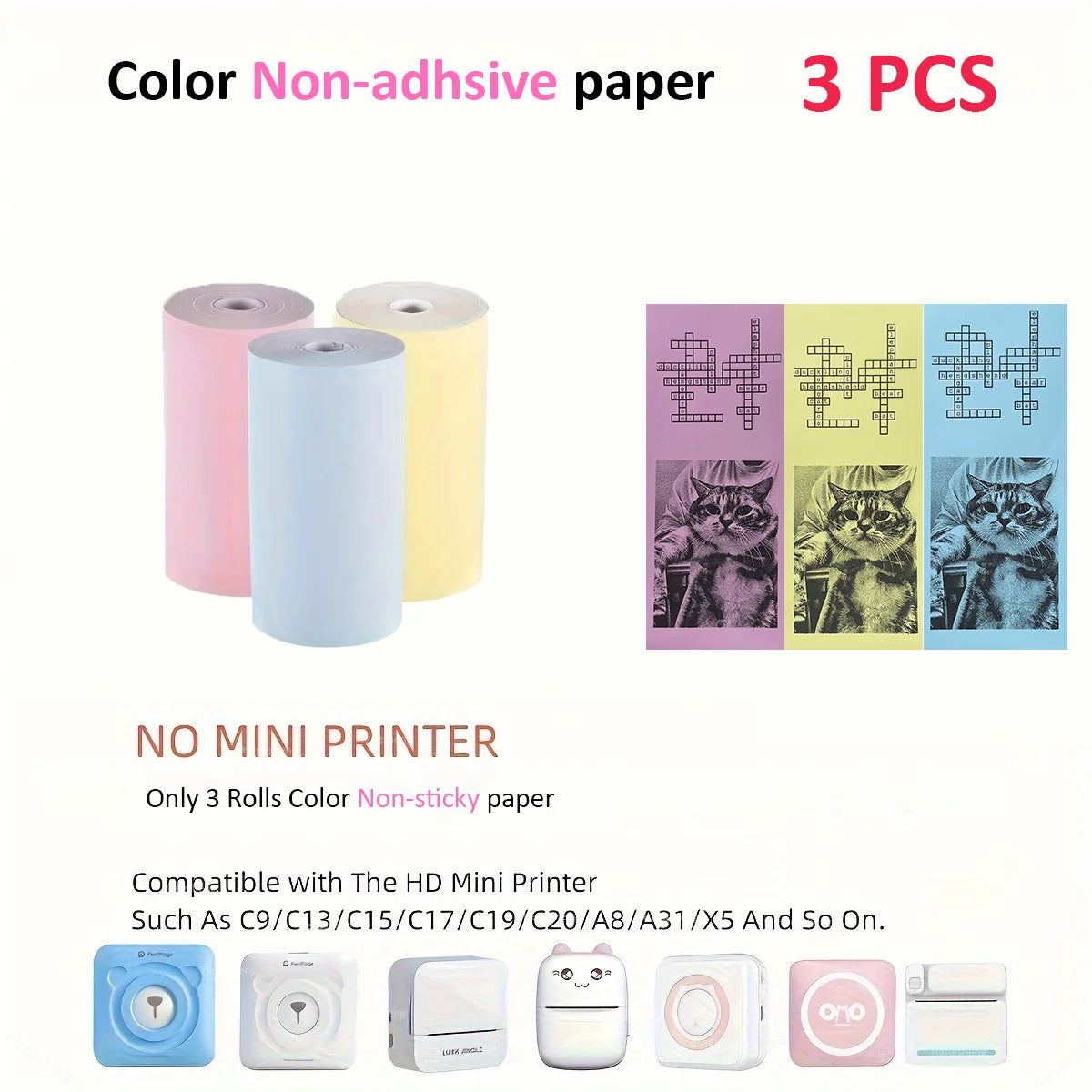 Recharge Papier Thermique pour Appareil Photo Instantané – Sans BPA – 57x25mm