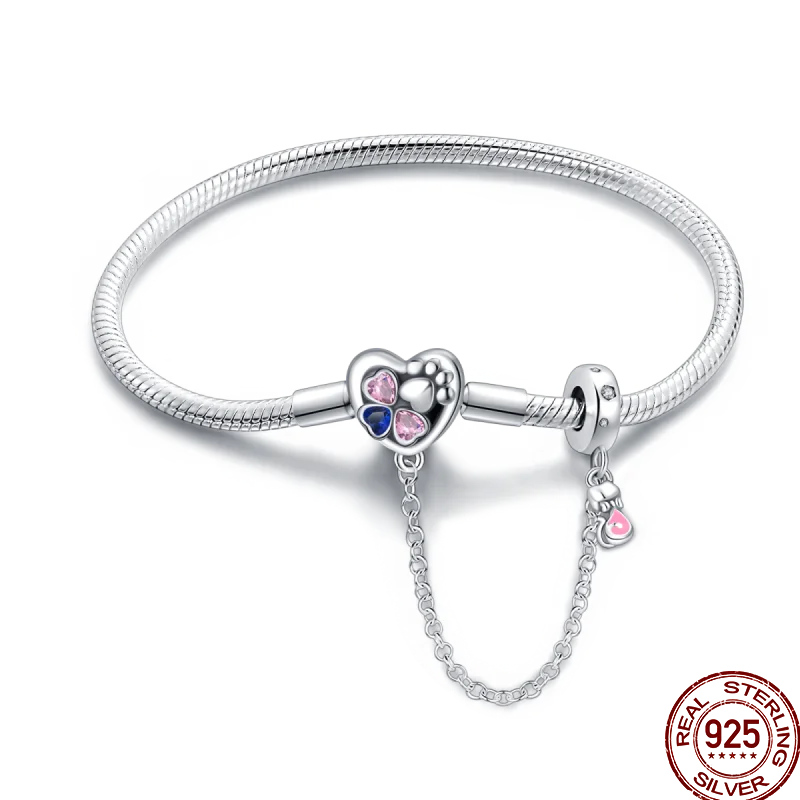 Bracelet en Argent 925 – Cœur Pavé Zircone & Infinity – 17 à 20 cm