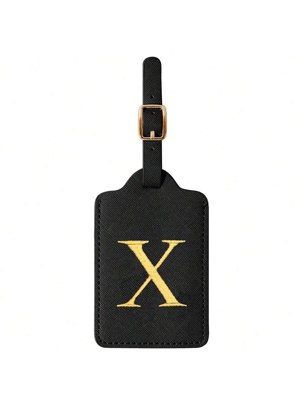 Étiquette de Bagage Personnalisée en Cuir PU – Lettre Initiale A–Z avec Protection Confidentialité