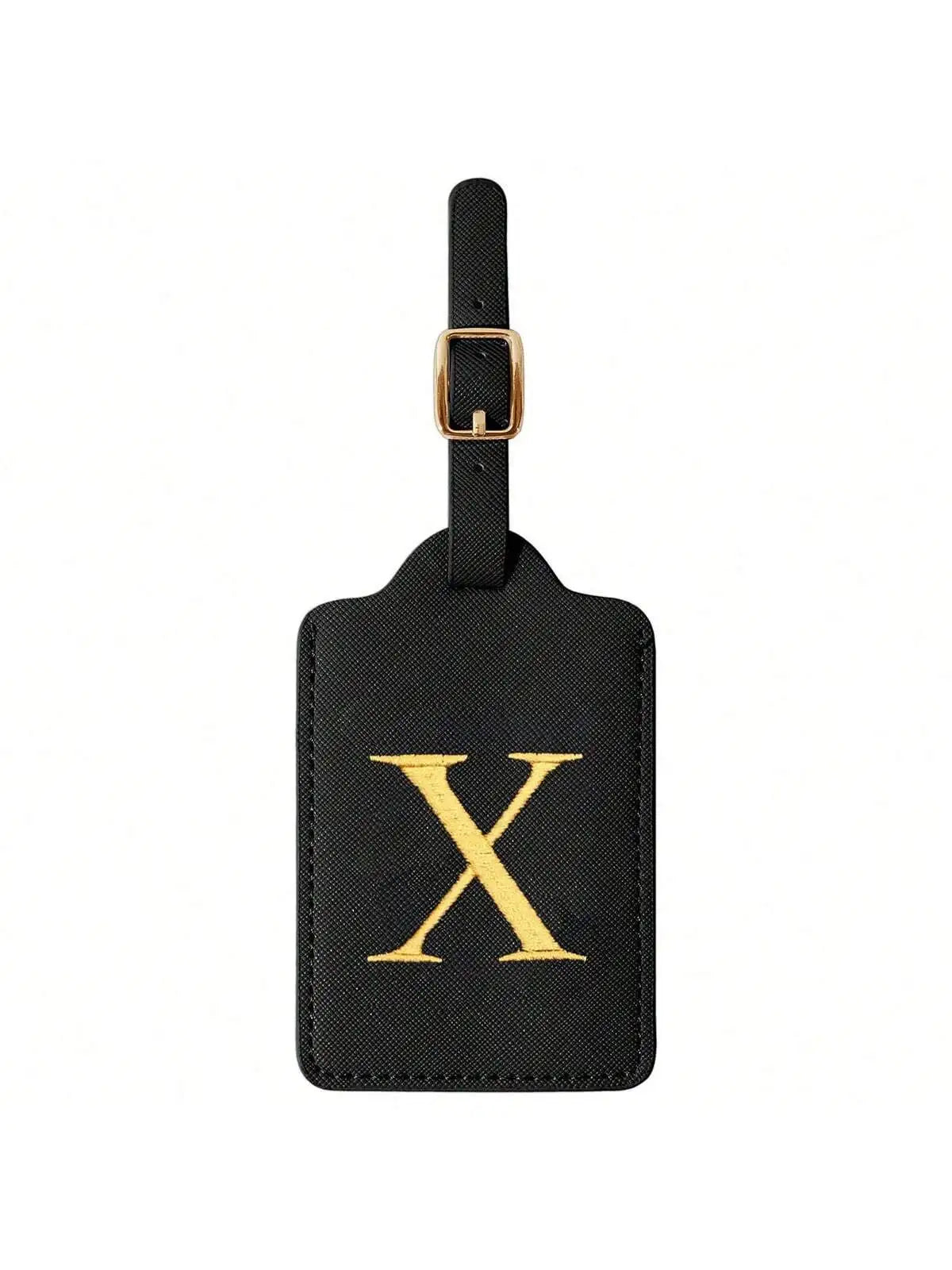 Étiquette de Bagage Personnalisée en Cuir PU – Lettre Initiale A–Z avec Protection Confidentialité