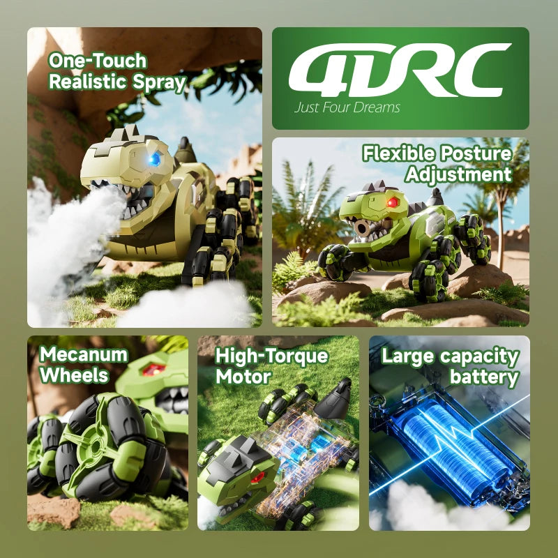 Dinosaure Y12 – 8WD, Bras Articulés, Dérive & Vapeur Brume