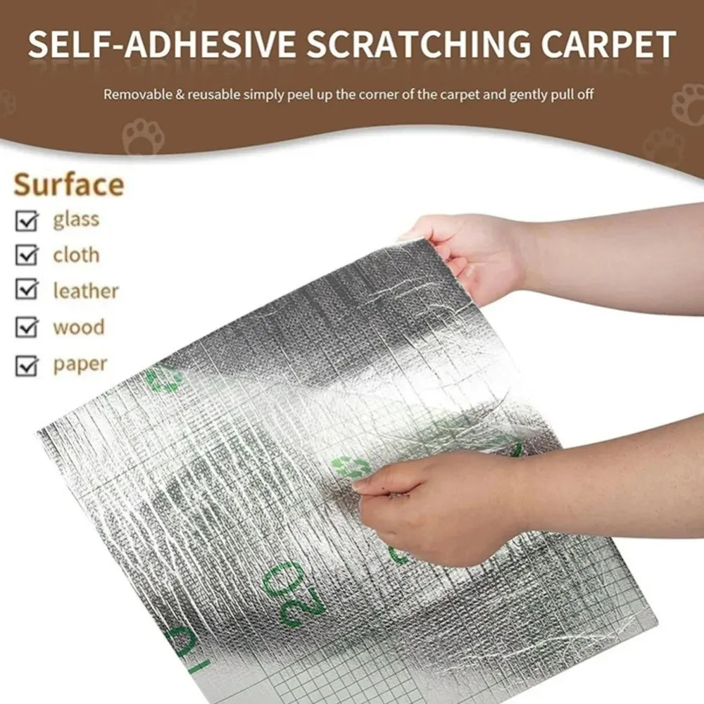 Tapis griffoir autocollant pour chat — protège canapé et angles, découpable