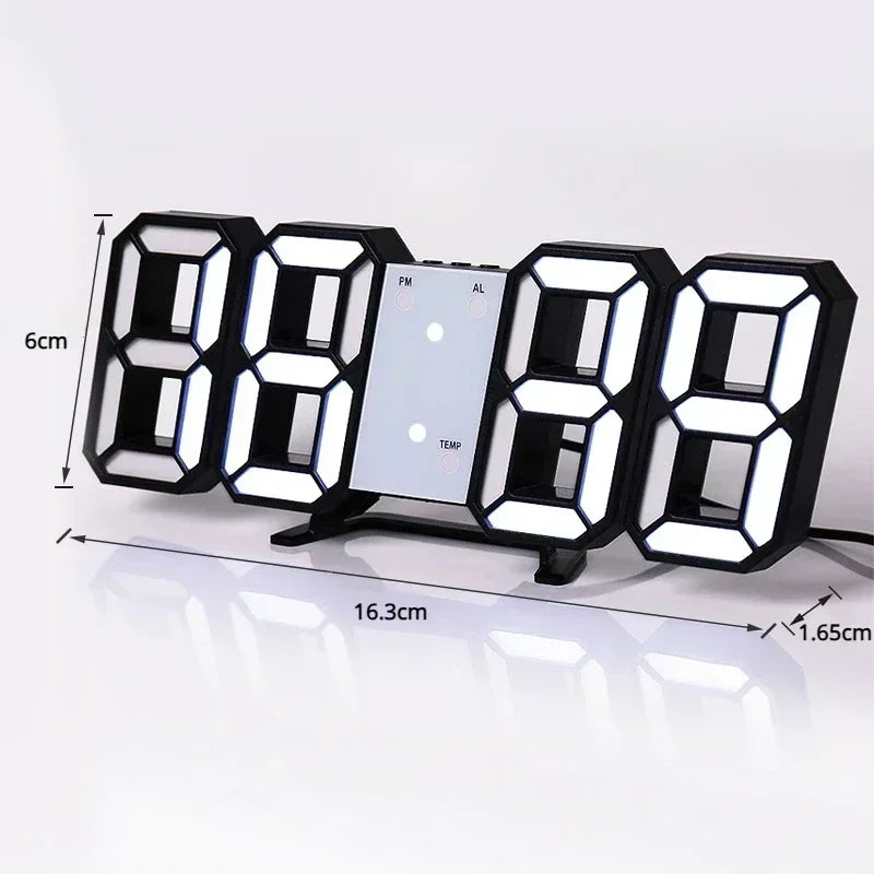 Horloge Numérique LED 3D – Design Moderne & Éclairage Nocturne