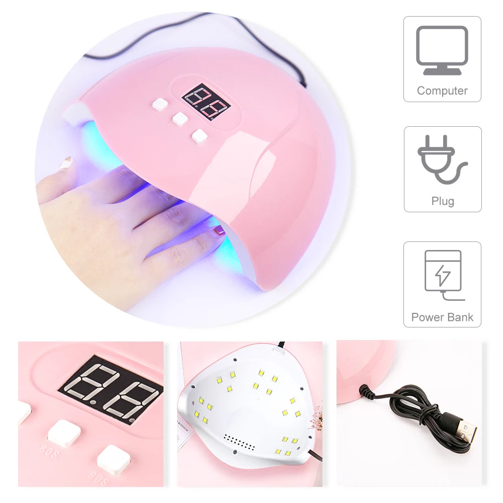 LIMEGIRL – Kit de Vernis à Ongles en Gel UV avec Lampe LED – Ensemble de Manucure Complet