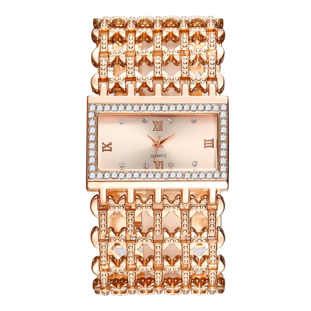 Montre à Quartz de Luxe – Or Noble & Élégance Féminine