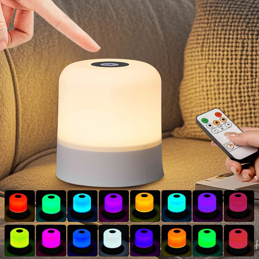 Veilleuse LED Rechargeable avec Télécommande – Tactile, RVB, Intensité Variable