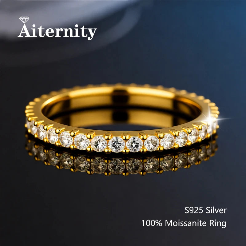 Alliance Moissanite Éternité D VVS1 – Argent S925 & Or 18 K
