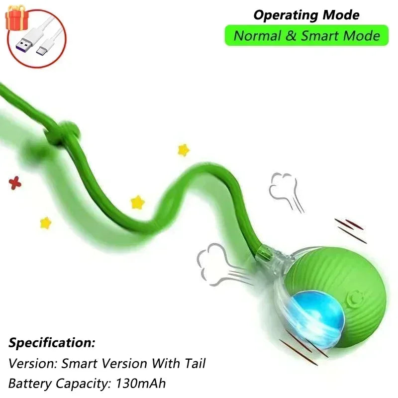 Balle interactive rotative pour chat — jouet automatique rechargeable