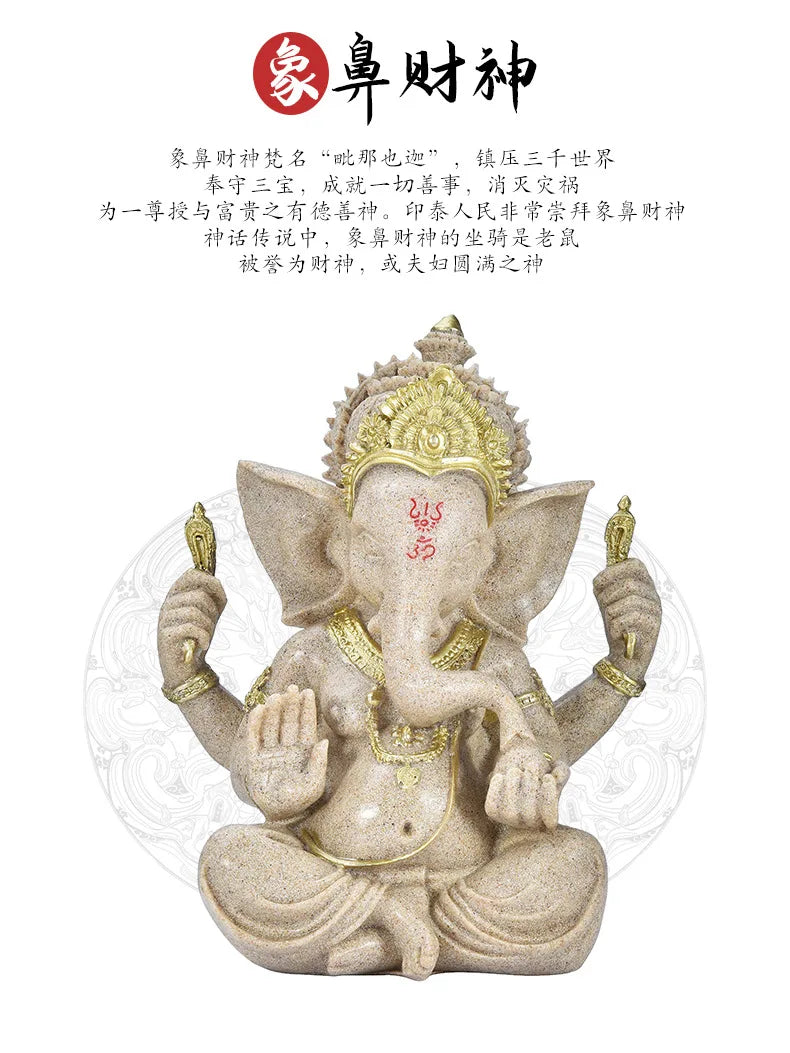Statue Ganesha Dorée – Décoration Spirituelle & Élégante