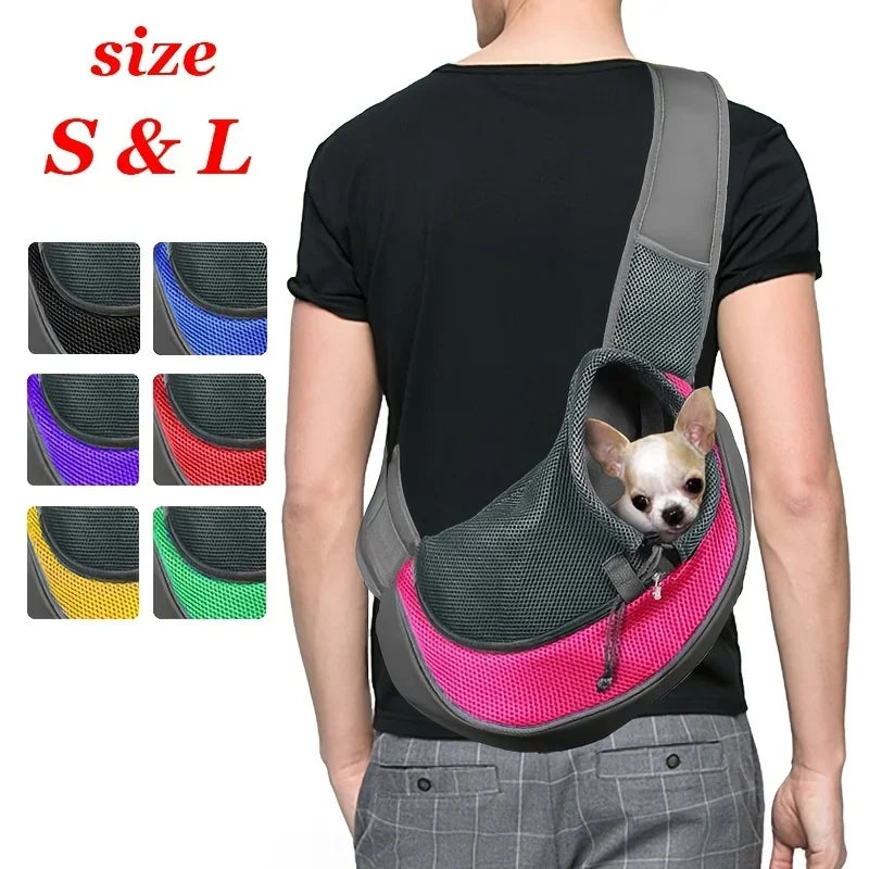 Sac de transport bandoulière respirant pour chat et petit chien