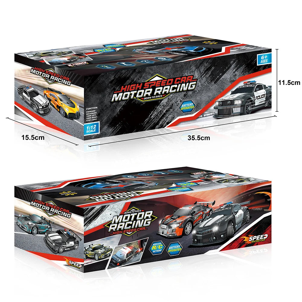 Voiture de Police RC 1:12 – Super Rapide 2.4GHz avec Lumières