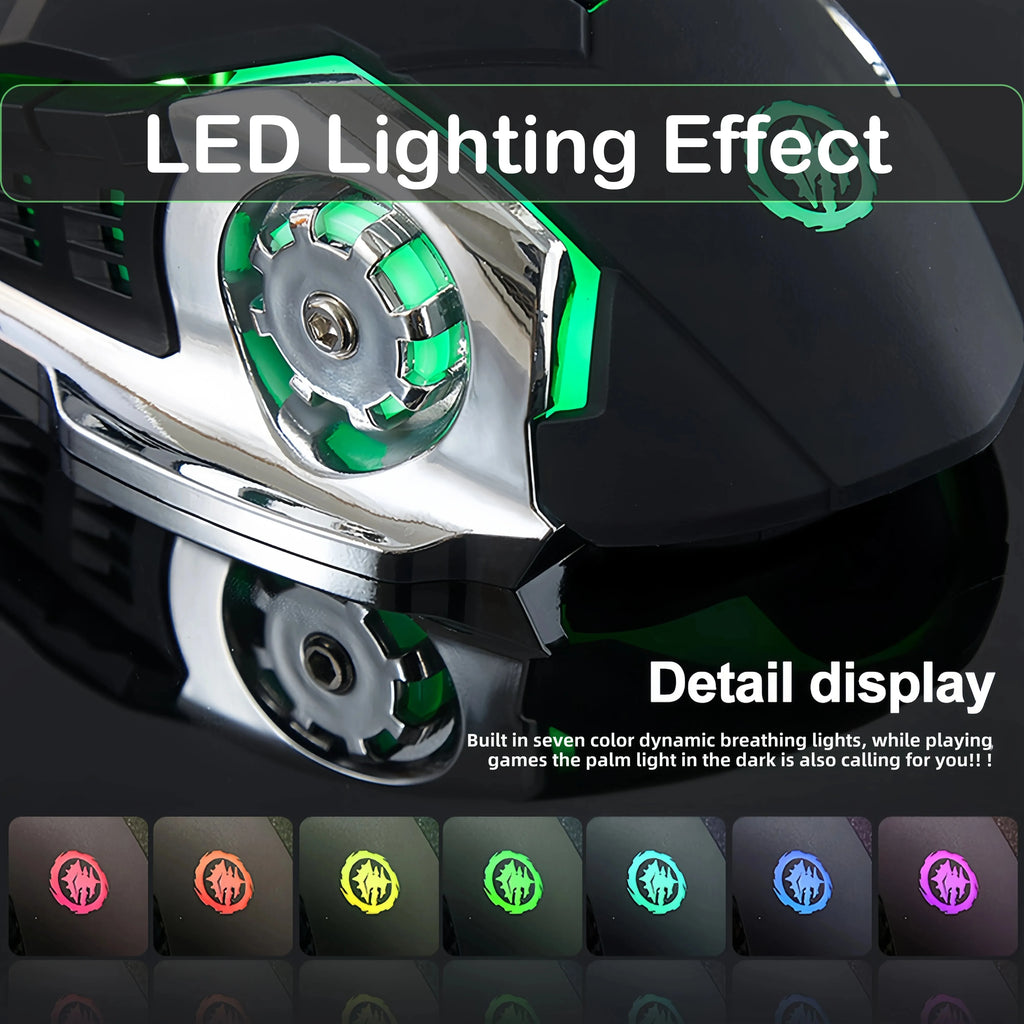 Souris Gaming Sans Fil RGB – Bluetooth 5.2 & 2.4G, Silencieuse, 3600 DPI