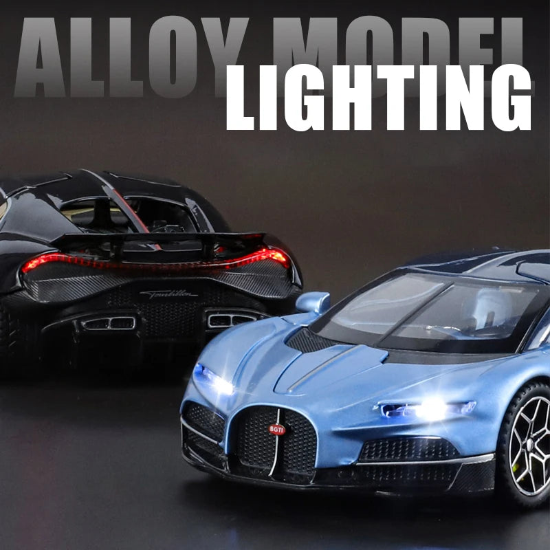 Bugatti Tourbillon V16 – Modèle 1:32 en Alliage | Son & Lumière | Mini GT Collection