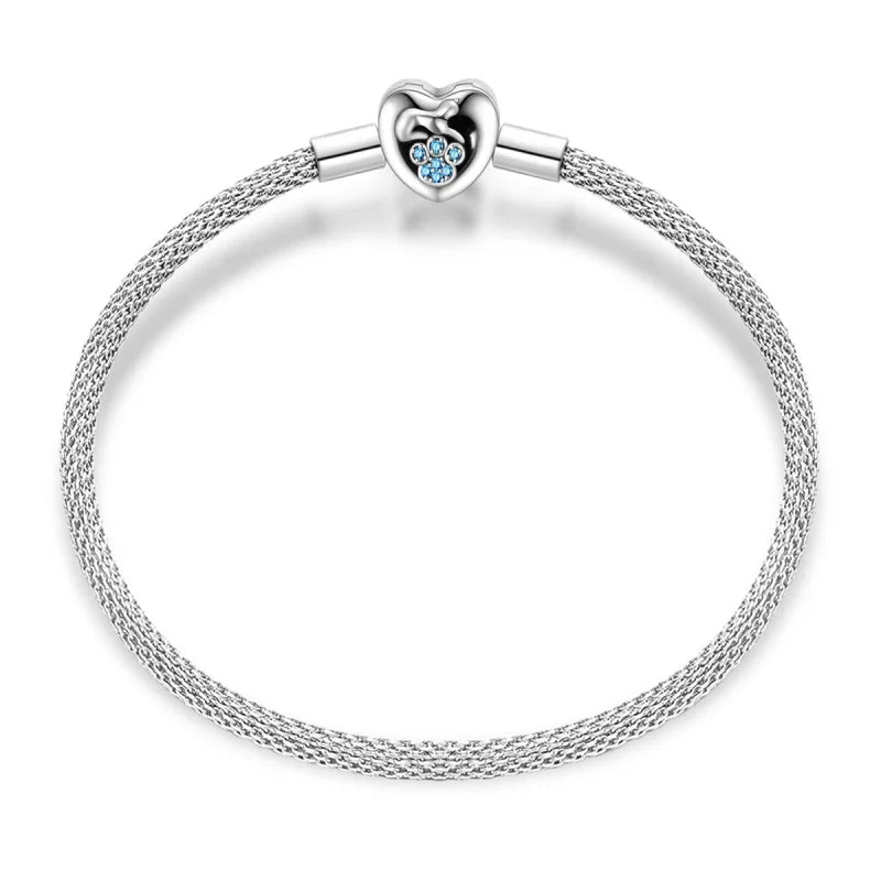 Bracelet en Argent 925 Original – Étoile, Lune & Trèfle Porte-Bonheur