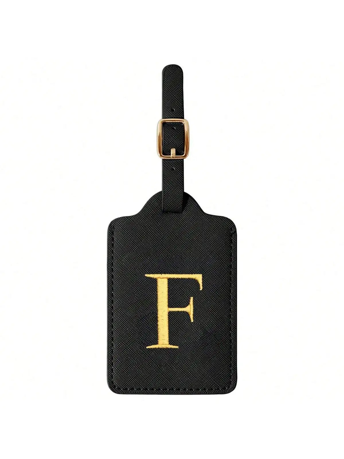 Étiquette de Bagage Personnalisée en Cuir PU – Lettre Initiale A–Z avec Protection Confidentialité