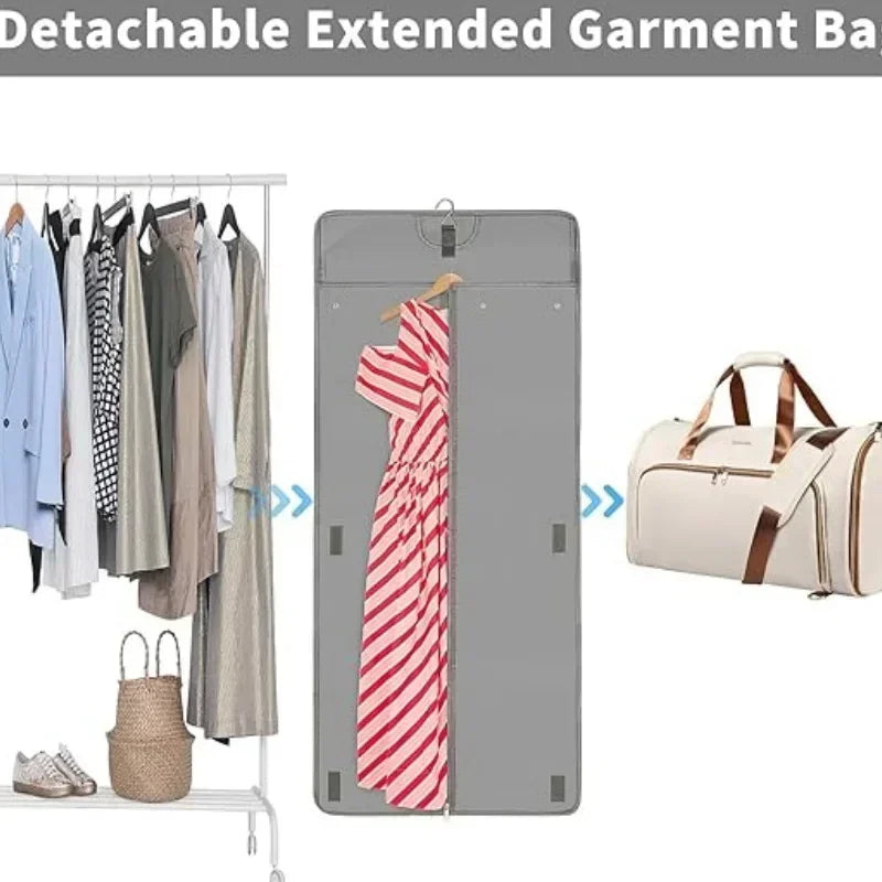 Sac de Voyage Convertible Costume 53L – Pliable, Résistant & Élégant (Nouvelle Mode 2025)