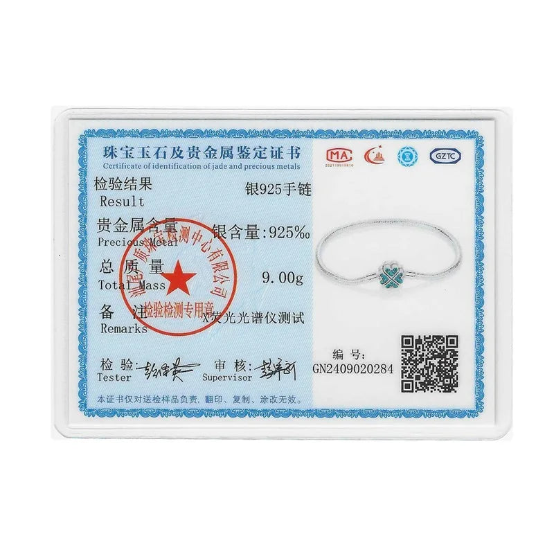 Bracelet en Argent 925 Original – Étoile, Lune & Trèfle Porte-Bonheur