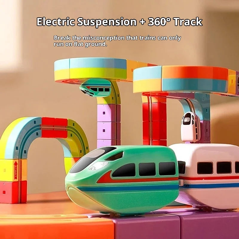 Ensemble de Rails Magnétiques Anti-Gravité – Jouet Construction STEM (51 à 118 pièces)