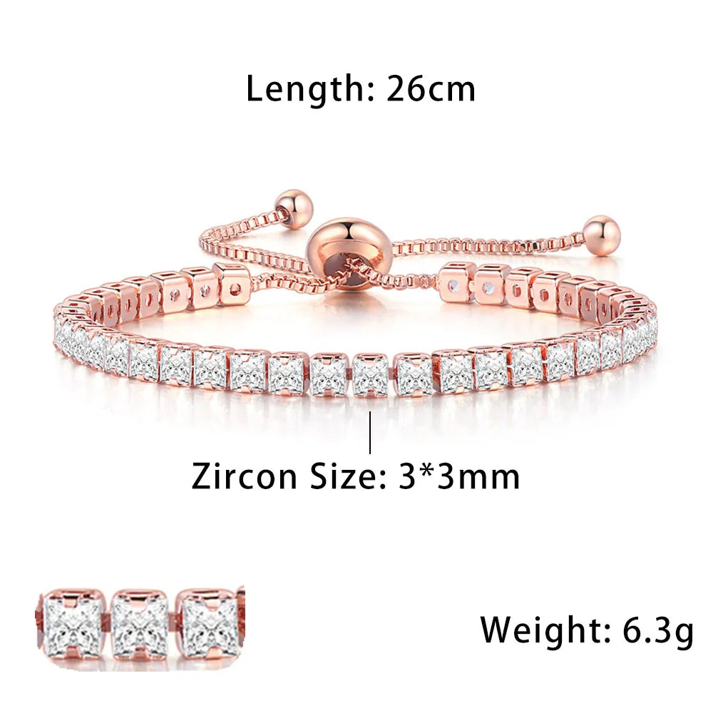Bracelet Tennis Diamant – Zircone AAA+ Éclat Ultra-Brillant (Plusieurs Tailles)