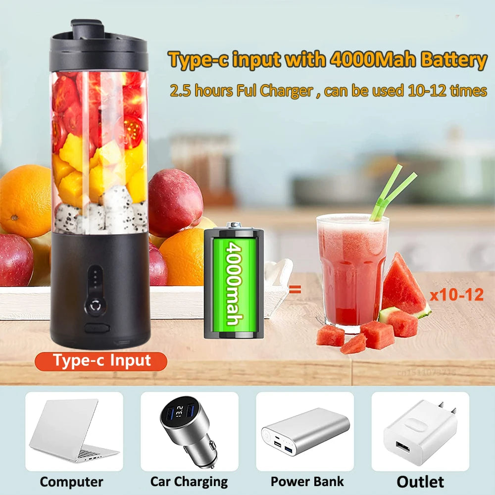 Mini Blender Portable HD-06 – Smoothies & Jus Frais (530 ml)