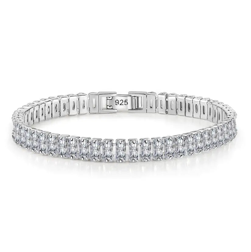Bracelet Tennis Moissanite D VVS – Argent 925 – Test Diamant – Luxe Femme