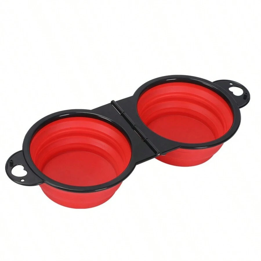 Double gamelle pliable de voyage pour chien et chat — 2-en-1 eau et croquettes