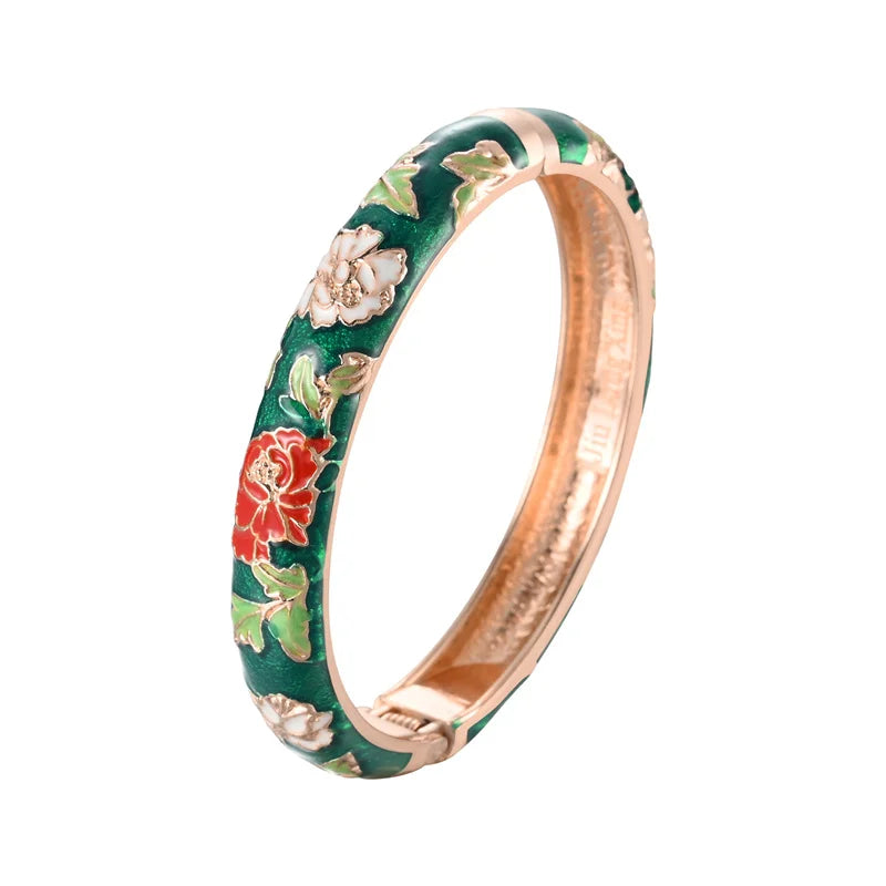 Bracelet Émaillé Fleur – Style Indien & Dubaï – Couleurs Premium