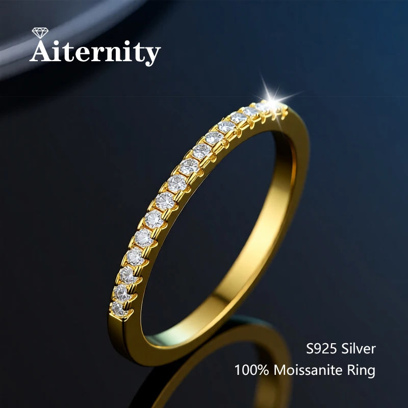 Alliance Moissanite Éternité D VVS1 – Argent S925 & Or 18 K