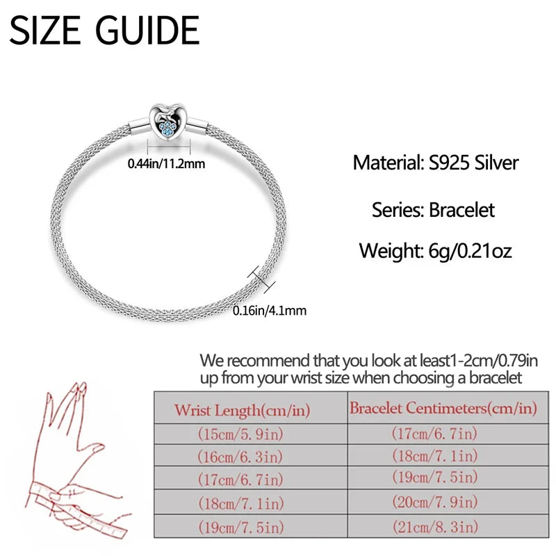 Bracelet en Argent 925 Original – Étoile, Lune & Trèfle Porte-Bonheur