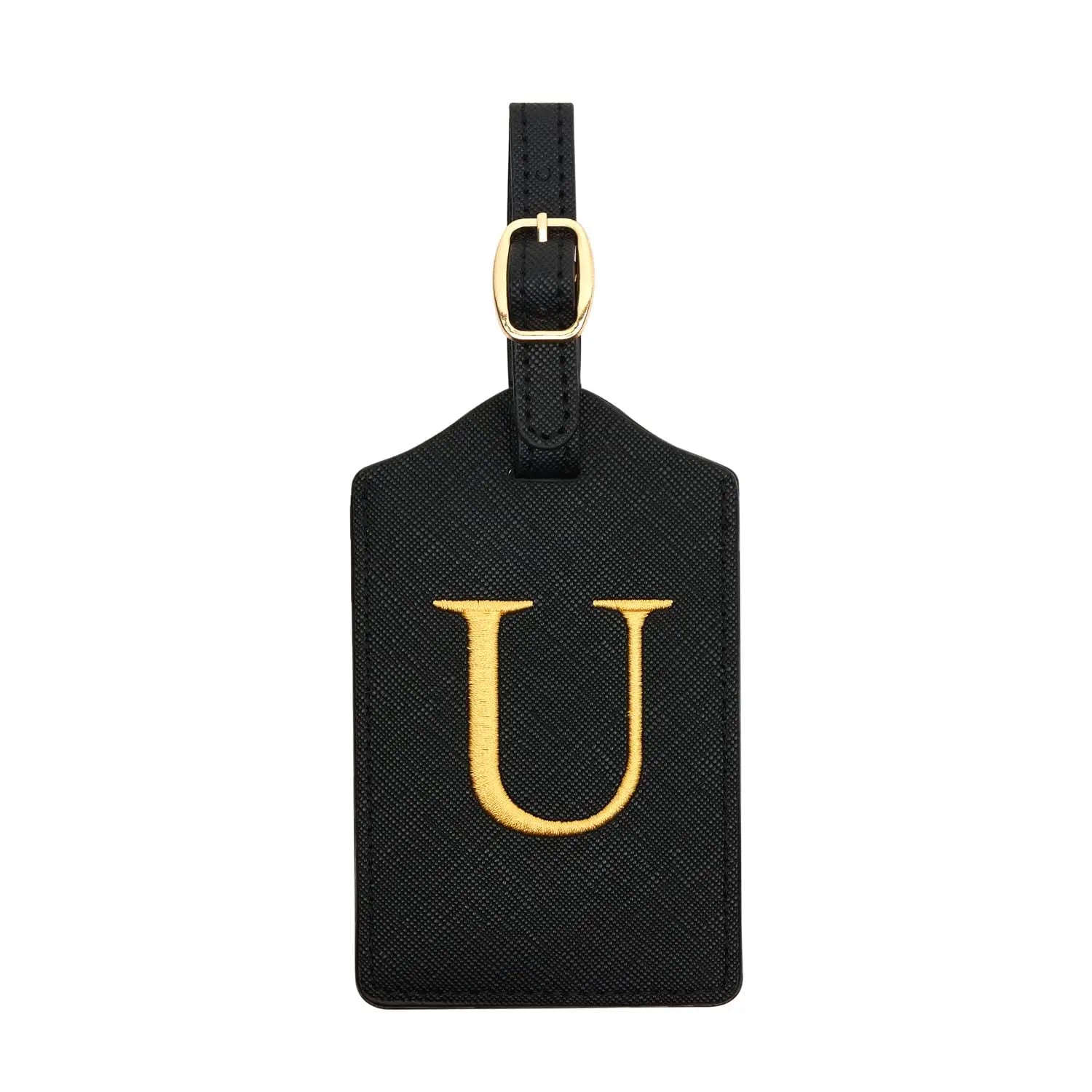 Étiquette de Bagage Personnalisée en Cuir PU – Lettre Initiale A–Z avec Protection Confidentialité