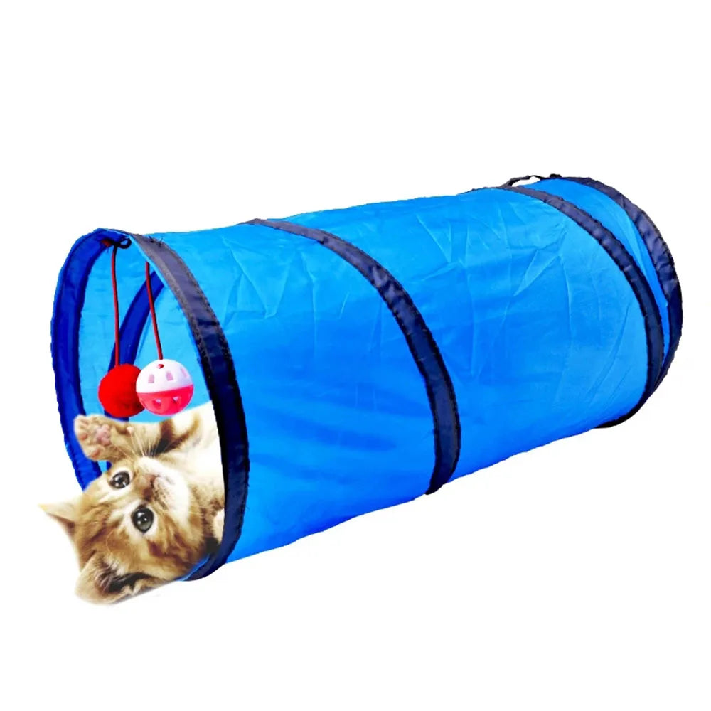 Tunnel de jeu pliable en tissu pour chat