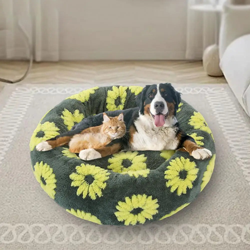 Panier donut apaisant antidérapant pour chien et chat