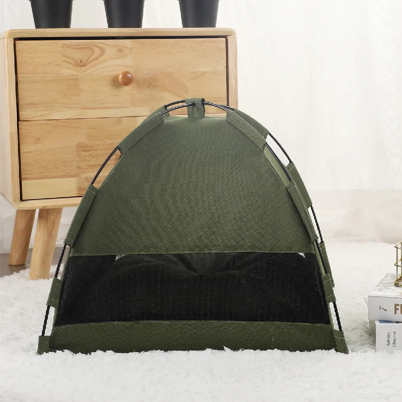 Tente niche pliable pour chat — couchage cosy d'hiver