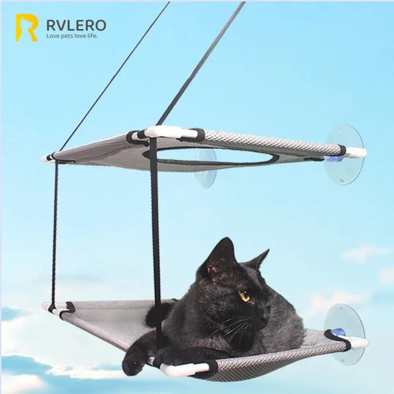 Hamac de fenêtre pour chat — ventouses, simple ou double couche