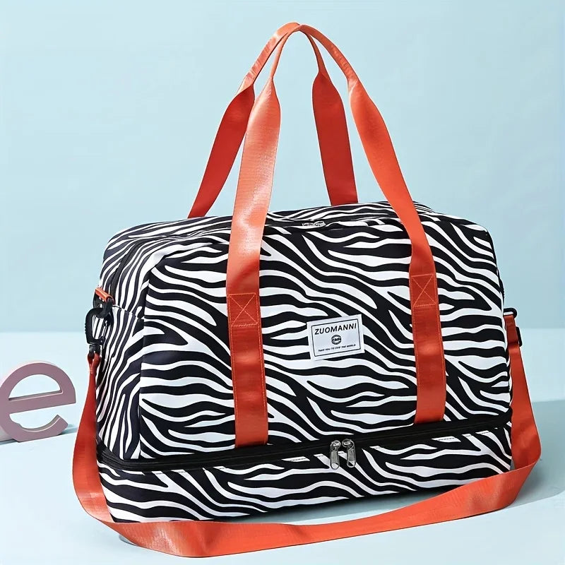 Sac de Voyage en Nylon – Grande Capacité & Imprimé Animal