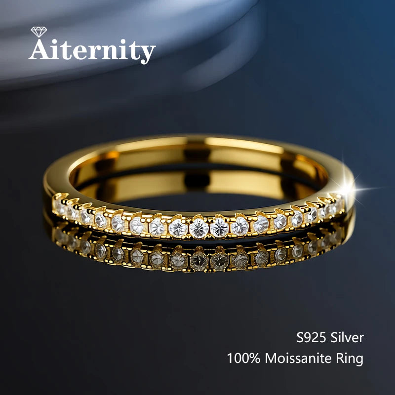 Alliance Moissanite Éternité D VVS1 – Argent S925 & Or 18 K