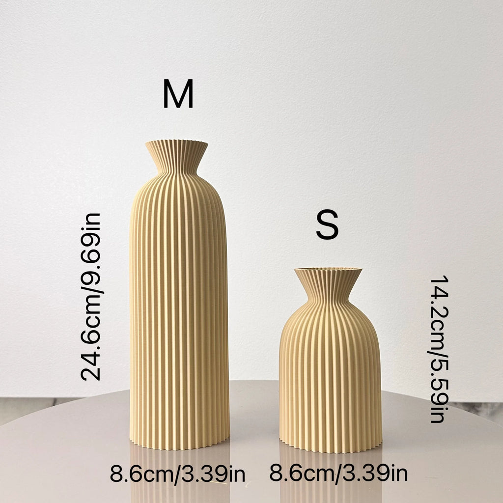 Vase Décoratif Ondulé – Lot de 2 – Design Moderne pour Fleurs Séchées